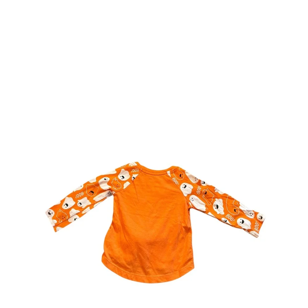 Cat & Jack 18M Halloween Ghost BOO Orange Top + Skeleton‎ Heart Leggings Set